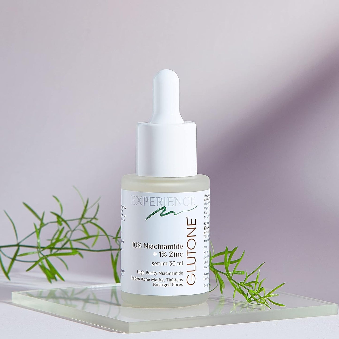 Glutone 10% Niacinamide serum with 1% Zinc PCA for clear, blemish-free Even Skin Tone | Controls excess sebum & breakouts |Tightens enlarged pores |30ml