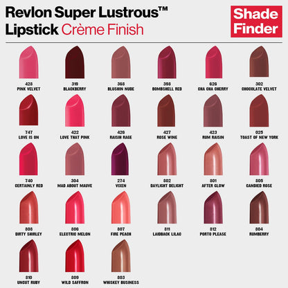 REVLON Super Lustrous Matte Lipstick, 80% Conditioning Ingredients, intance color, Waterproof, Long-Lasting, 100% Vegan Lipstick, Queenly Me (010), 4.25 gm