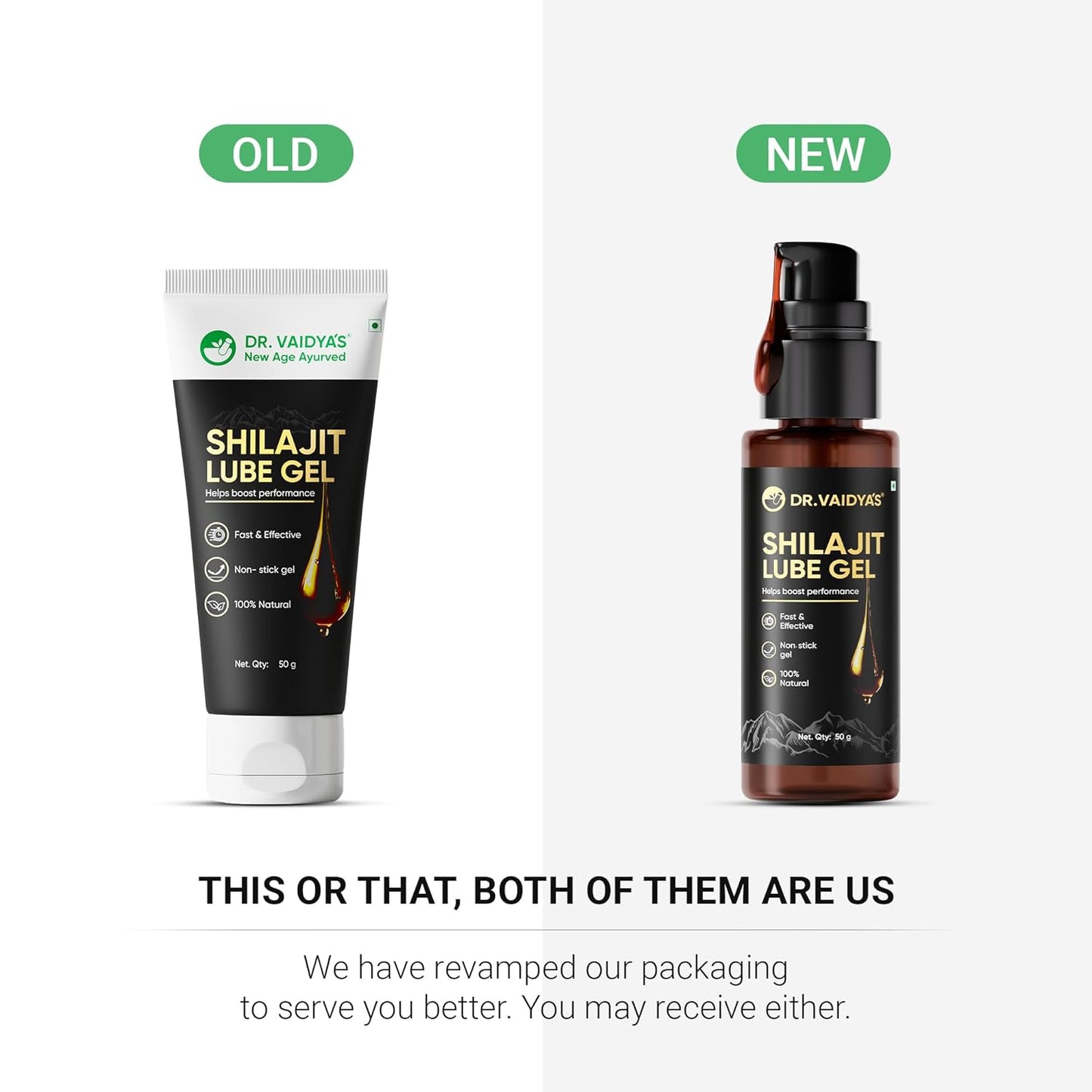 Dr. Vaidyaâ€™s Shilajit Lube Gel | First Ever Shilajit Infused Lube Gel | Enhances Performance & Stamina | Mess free | 100% Pure Himalayan Shilajit, Jaiphal & Cinnamon Oil, Ashwagandha | 50g