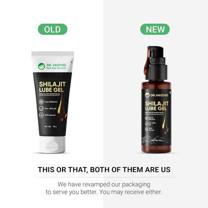 Dr. Vaidyaâ€™s Shilajit Lube Gel | First Ever Shilajit Infused Lube Gel | Enhances Performance & Stamina | Mess free | 100% Pure Himalayan Shilajit, Jaiphal & Cinnamon Oil, Ashwagandha | 50g