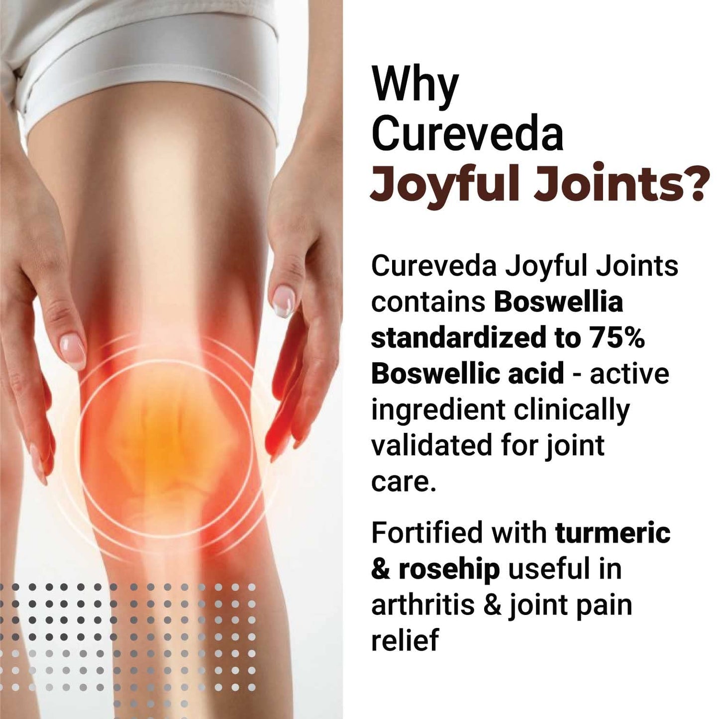 Cureveda Herbal Joyful Joint Support Supplement Tablets For Bone,Joint Wellness (60 Tablets)