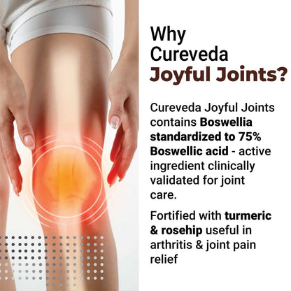 Cureveda Herbal Joyful Joint Support Supplement Tablets For Bone,Joint Wellness (60 Tablets)