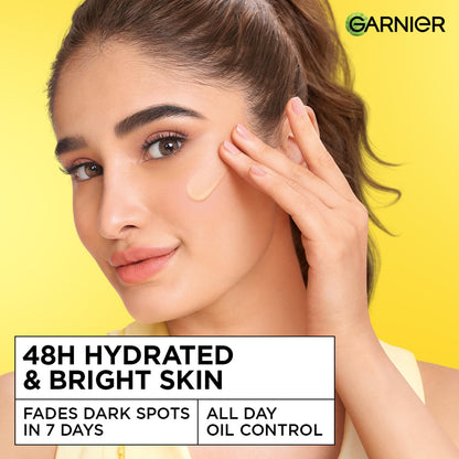 Garnier Fresh & Bright Vitamin C Sorbet Moisturizer, 4.5% Vit C + Hyaluronic Acid + Niacinamide + BHA, 9x Lighter Sorbet Texture, For Hydration & Dark Spot Reduction, Suitable for Oily to Normal & Combination Skin, 90g