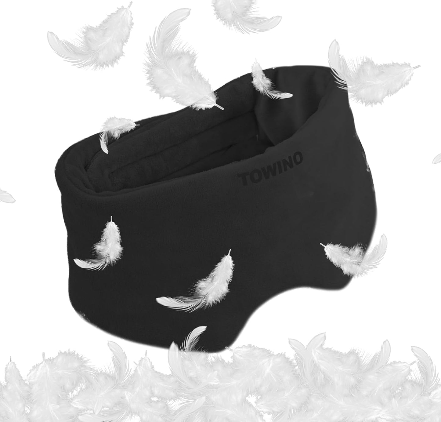 TOWINOÂ® Eye Mask for Sleeping Super Soft & Smooth And Fully Adjustable To All Size Heads - Super Soft & Comfortable for Women and Men, Blindfold for Travelling, Night Sleeping,Nap Suitable for All Family Members Made In India (Black)