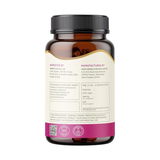 Wellwith by Ayuzera Natural Milk Thistle 60 Capsule|Food Suppliment, High Strenght|Pack of 1