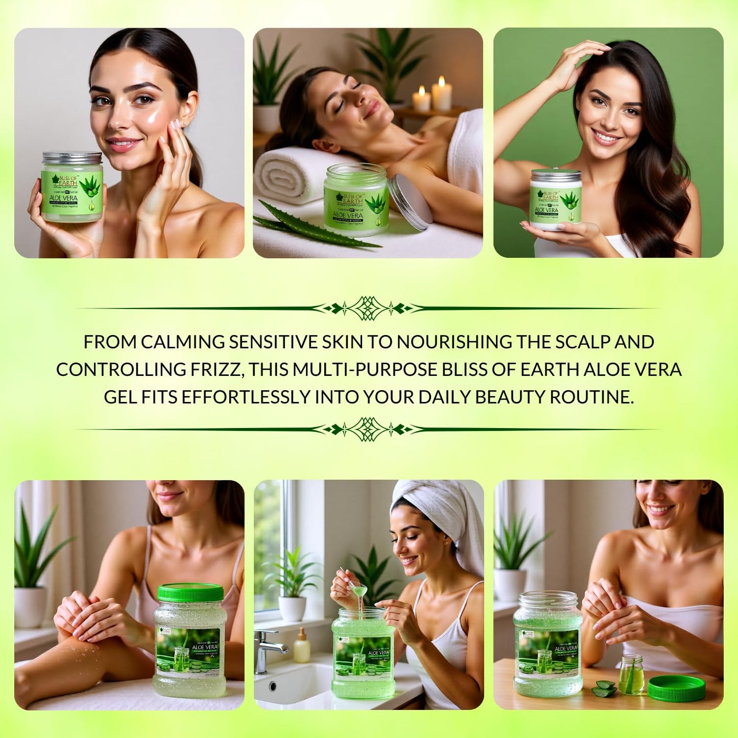 Bliss of Earth Aloe Vera Gel Pure Crystal Clear | Best For Face, Body & Hair | Effective Cooling, Soothing & Hydrating | Colour and Fragrance free Alcohol and Paraben Free | 200GM