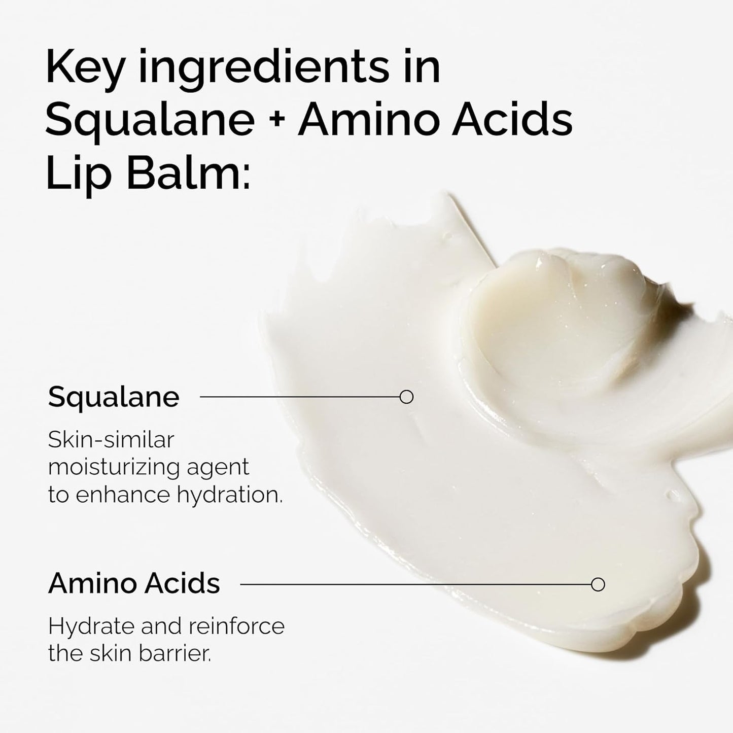 The Ordinary Squalane + Amino Acids Hydrating Lip Balm, for Lips, Elbows, and Cuticles, 15ml