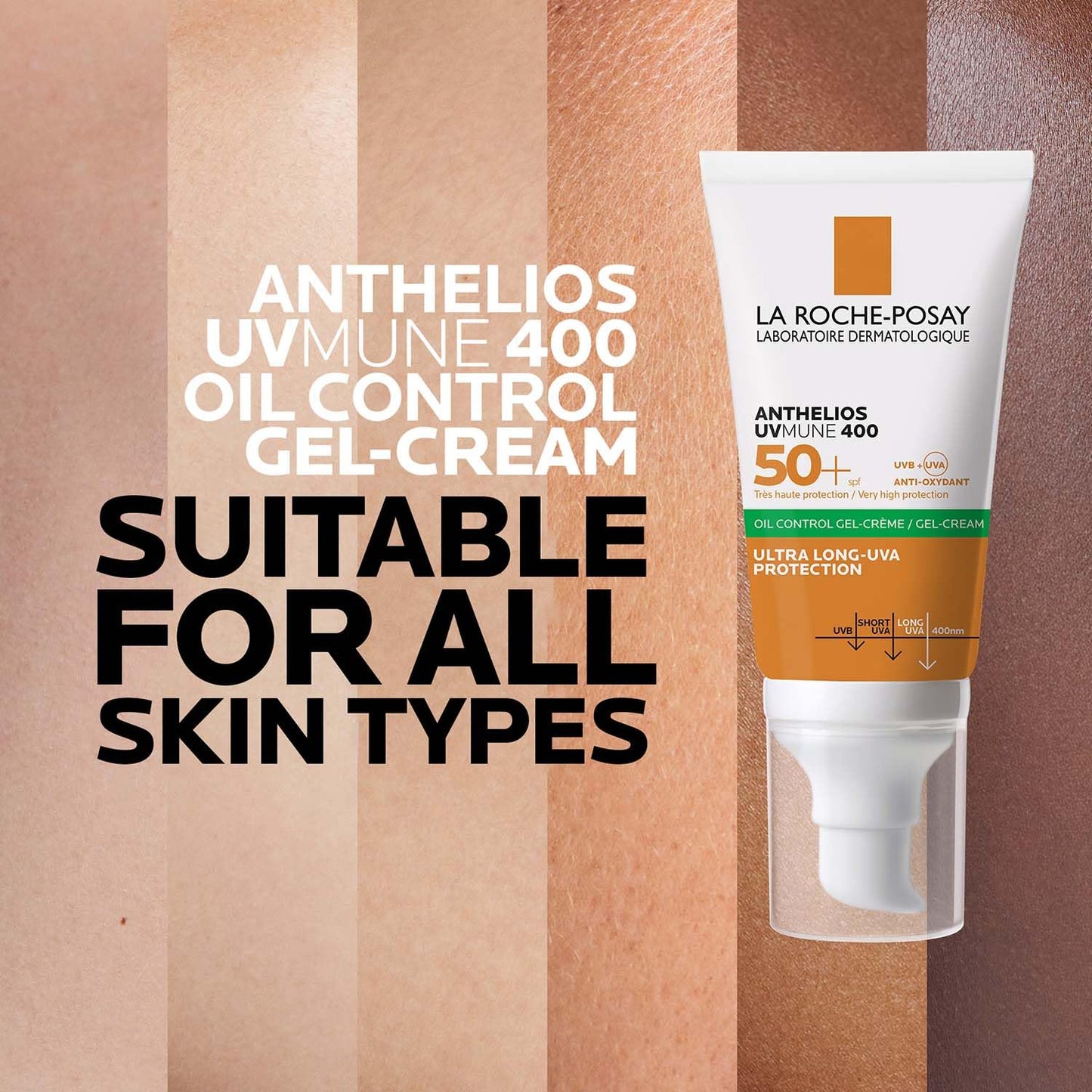 La Roche-Posay Anthelios Sunscreen UVMUNE400 Oil Control Gel Cream SPF50+ |Matte finish Invisible Sunscreen for Oily, Blemish & Acne-Prone Skin, 50 ml