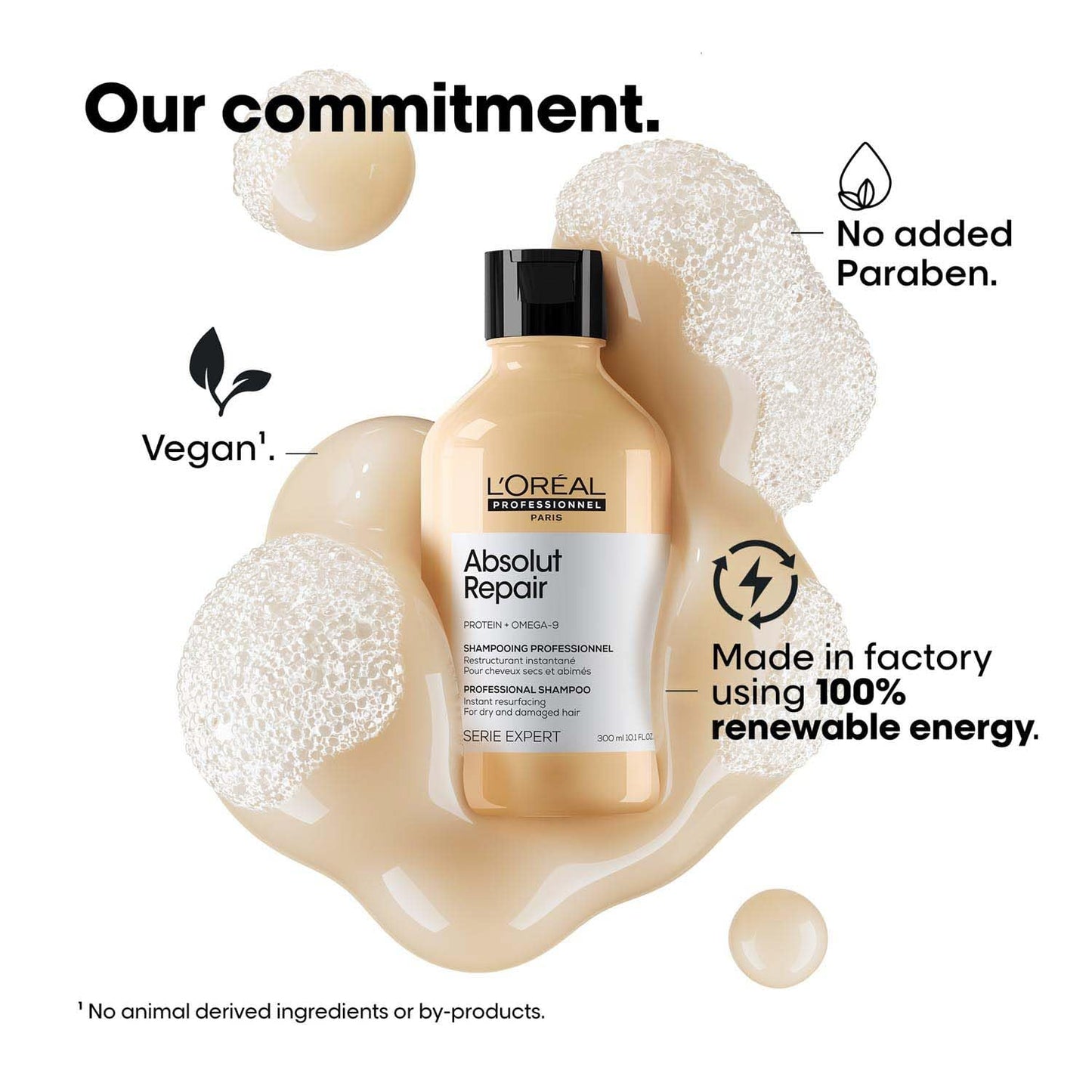 L'OrÃ©al Professionnel Absolut Repair Shampoo for Dry & Damaged Hair - 300ml | Professional shampoo for Strengthening and Repairing Hair, With Protein & Omega-9, For Men & Women