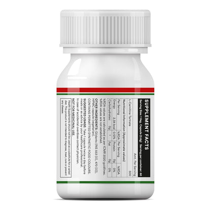 INLIFE L-Carnitine Tartrate Capsules 1000mg | Supports Muscle Health & Excercise Recovery | Supplement for Men Women - 60 Vegetarian Capsules (Pack of 1, 60)