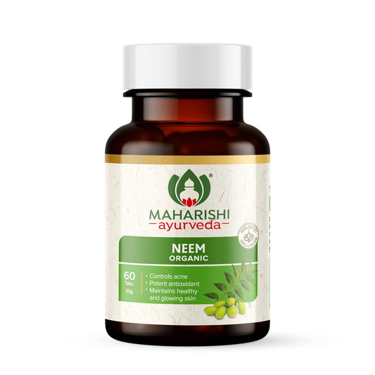 Maharishi Ayurveda Organic Neem Tablets 500 MG | Improves Skin Health | Supports Detoxification| 100% Organic & Safe | 60 Tabs