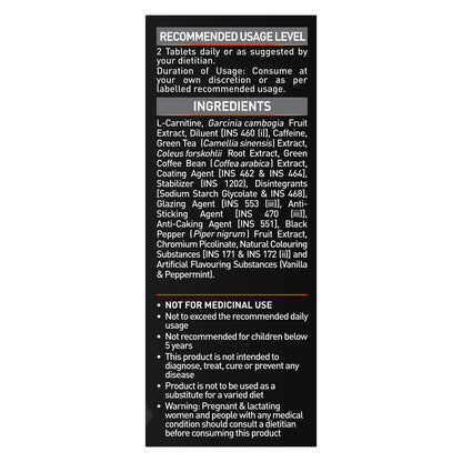 MuscleBlaze MB-Burner PRO (60 Tablets) | L- Carnitine, Garcinia Cambogia, Caffeine, Green Tea, Coleus Forskohlii, Green Coffee Bean, Black Pepper Extract with Chromium Picolinate