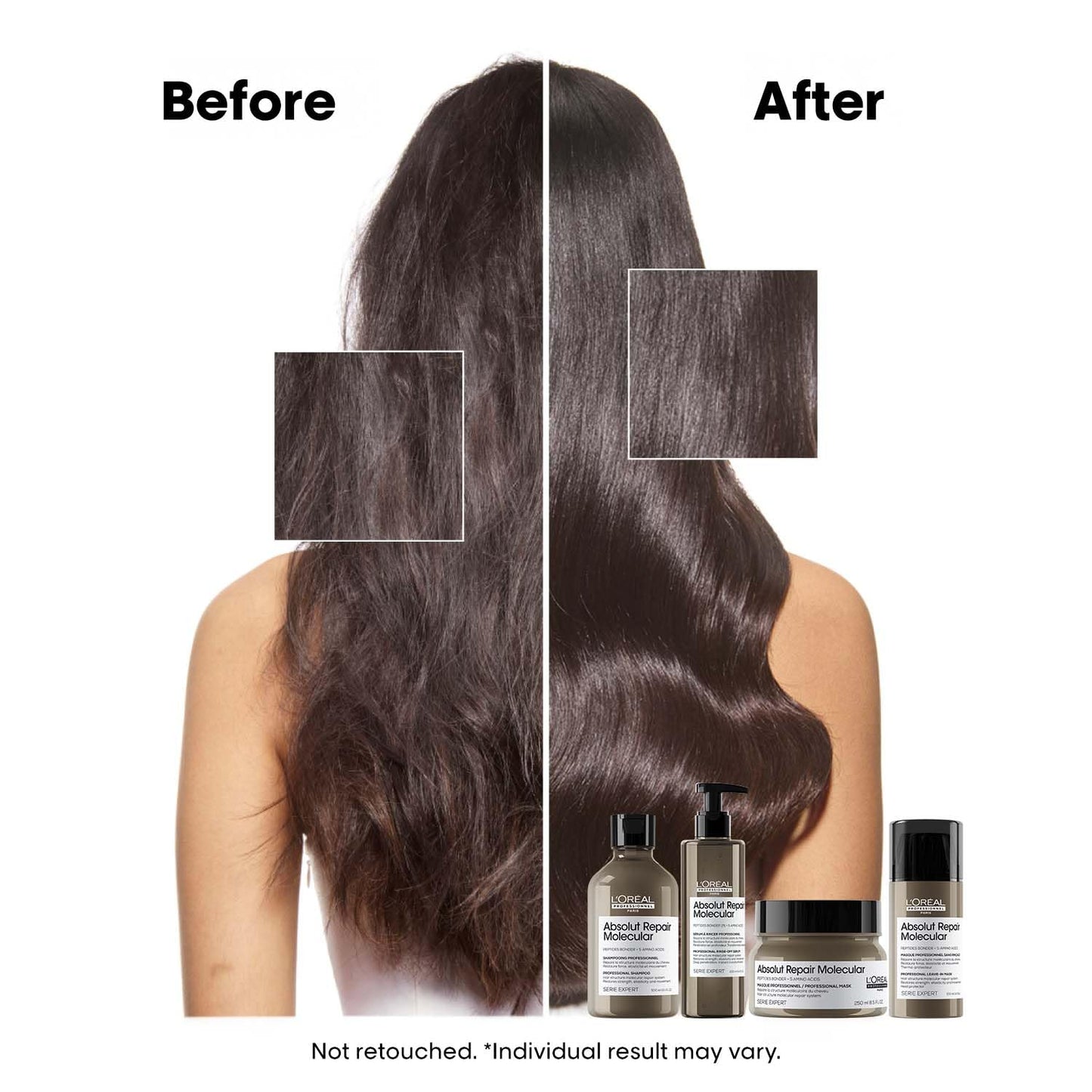 L'OrÃ©al Professionnel Paris Absolut Repair Molecular Sulfate-Free Deep Repairing Shampoo for Damaged Hair | Repair up to 2 years of damage, in one use | 2% peptides bonder, 300ml