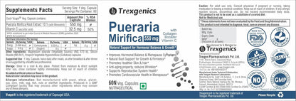 TrexgenicsÂ® PUERARIA MIRIFICA extract 10:1 550mg with Collagen Booster Vitamin C (60 Vcaps)
