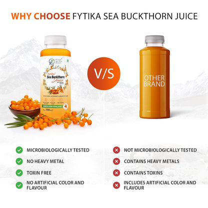 Fytika Himalayan Seabuckthorn Berry Juice â€“ 300ml | Rich in Omega 3, 6, 7, 9 & Vitamin C â€“ Boosts Immunity, Skin Glow & Heart Health | Natural Herbal Juice (Pack of 1)