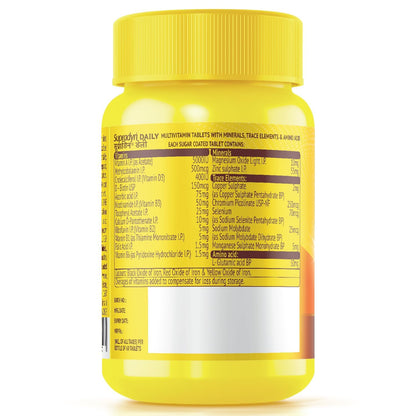 Supradyn Daily, No.1 Multivitamin (60 tablets) with Biotin, Vitamin C, Vitamin D3, Calcium, Zinc for Daily Immunity & 2X Energy for Men & Women