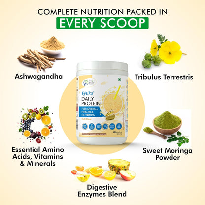 Fytika Daily Protein - 400g (Kulfi, Pack of 1) | Protein Powder for Adults with 37 Essential Vitamins & Minerals, | 50% Protein Per Serve | High Protein Drink for Women & Men