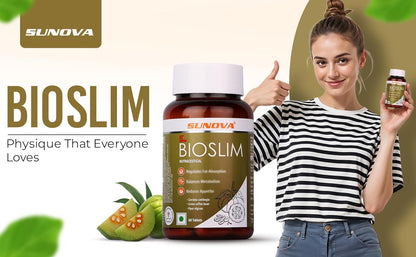SUNOVA Bioslim Fat Burner Capsules â€“ Organic Weight Management Formula Made of Garcinia Cambogia and Green Coffee Bean Extracts 60 Tablets (Pack of 1)