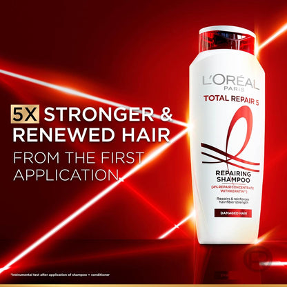 L'Oreal Paris Total Repair 5 Shampoo, For Repairing 5 Signs Of Damaged Hair, With Keratin Xs | 800Ml