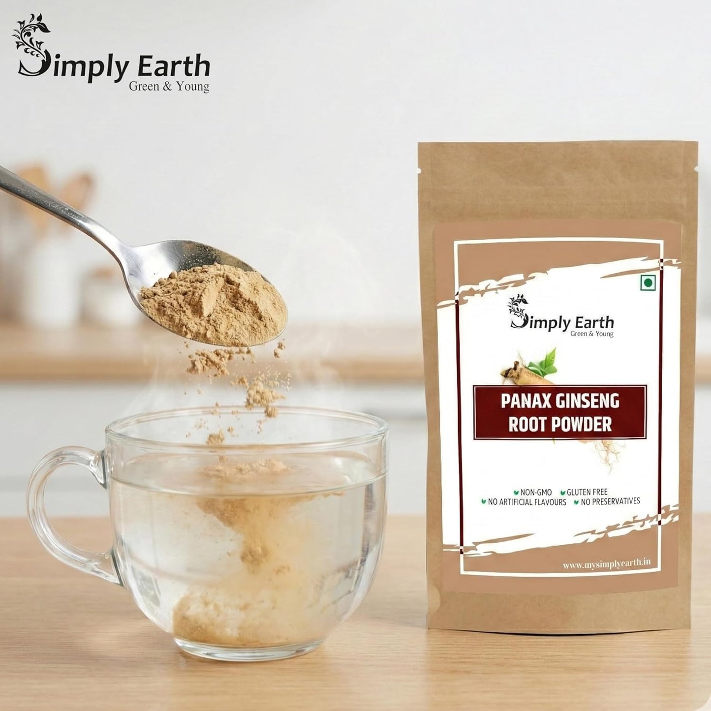 Simply Earth Energy & Immunity Combo - Peruvian Maca Root Powder (100g) & Panax Korean Red Ginseng Powder (100g) | Stress Relief, Muscle Strength & Cognitive Support for Men & Women