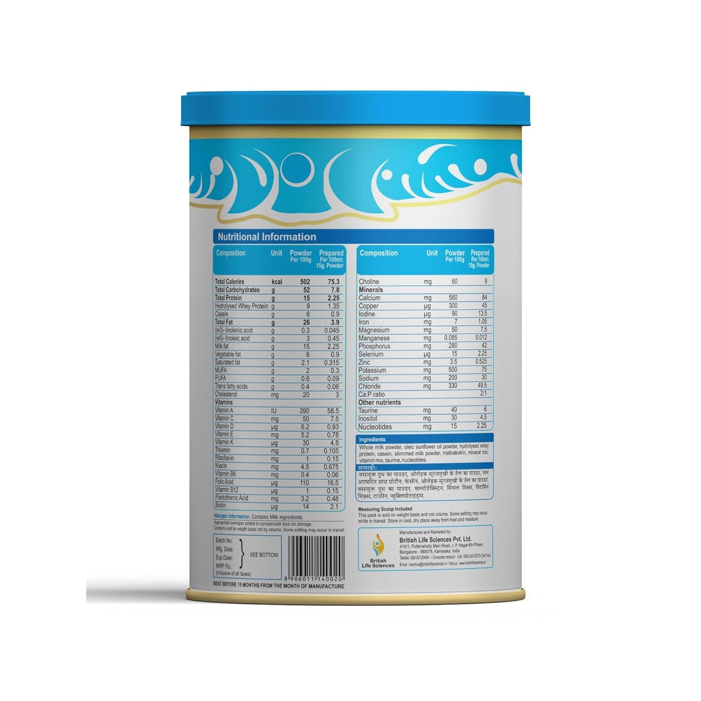 British Life Sciences MMS Stage 2 Infant Milk Powder|Follow-up Formula from 6-12 Months|Supports Healthy Baby Growth|Easy on Stomach|Omega 3 & Omega 6|Wholesome Baby Food|No added sugar|400g