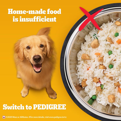 Pedigree Adult & Puppy Dry Dog Food, 100% Vegetarian, 1 kg, Contains 37 Essential Nutrients, 100% Complete & Balanced Food for Adult Dogs
