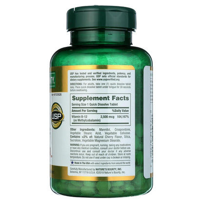 Nature B B-12 Methycobalamin, 300 Quick Dissolve Tablets