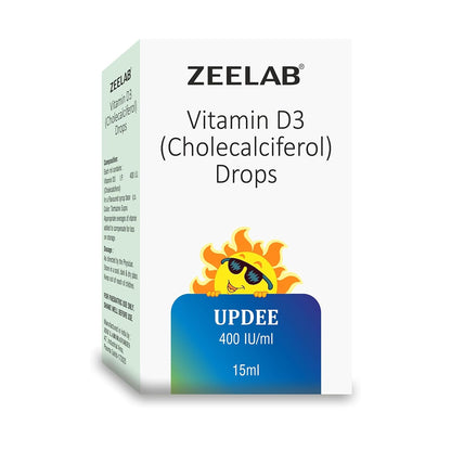 Zeelab Updee Drops 400 IU/ml | Vitamin D3 (Cholecalciferol) Drops - 15ml