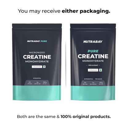 Nutrabay Pure Micronised Creatine Monohydrate Powder 3000 mg/Serving â€“ Pre/Post Workout Supplement for Muscle Gain & Recovery |33 Servings â€“ 100g, Unflavoured | Trustified Certified | 100% Authentic