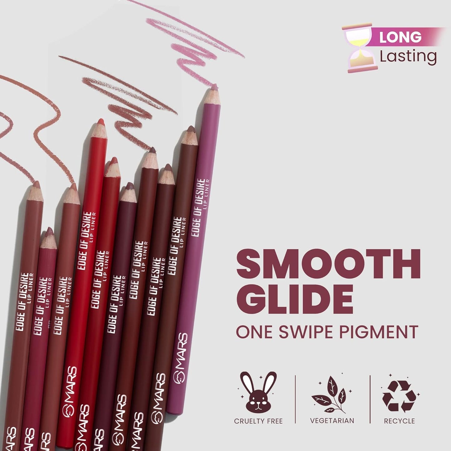 MARS Edge of Desire Lip Liner | One Swipe Smooth Application | Long Lasting Lip Pencil (1.4gm) (14-CHOCO BUTTER)