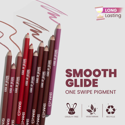 MARS Edge of Desire Lip Liner | One Swipe Smooth Application | Long Lasting Lip Pencil (1.4gm) (14-CHOCO BUTTER)