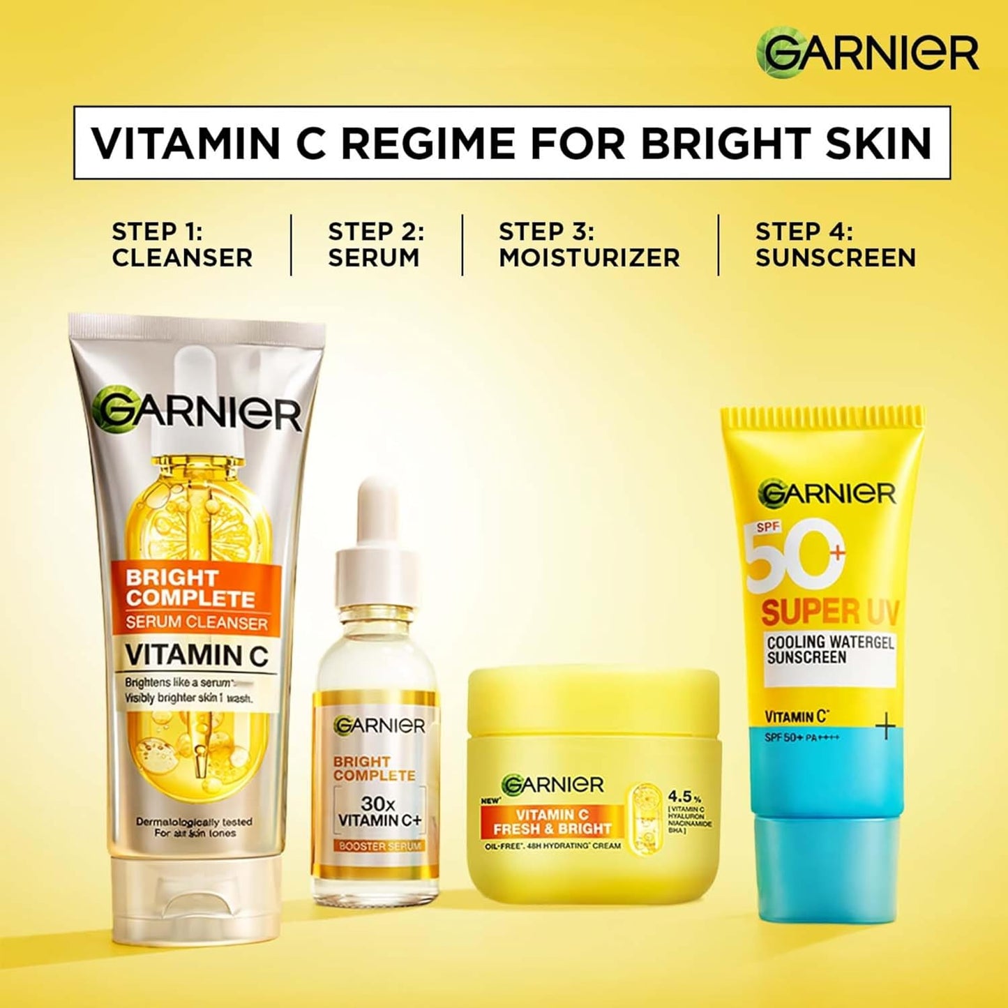 Garnier Vitamin C + Serum Face Wash | Visibly Brighter Skin in Just 1 Wash | Gentle cleanser for Skin Brightening & Tan Removal | For dry, oily, sensitive skin | Facewash for Women & Men | 100gm