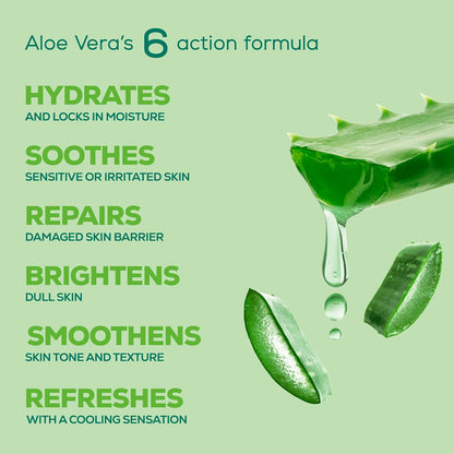 Joy Pure Aloe Light Moisturiser Skin Cream for Face, Hands & Body (500ml) | 48H Hydration | Non-Sticky | Soothing, Brightening & UV Protection | For Dry to Oily Skin