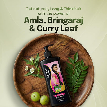 Karthika Black Shield Shampoo for Hair Fall Control & Hair Growth | With Amla, Curry Leaves & Bhringraj | For Long, Strong Hair | 650 ml