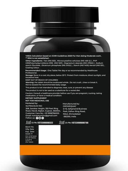 Nutrasium Multivitamin For man | for Immunity Boost, Energy, Finess, Stamina & performance |120 tablets