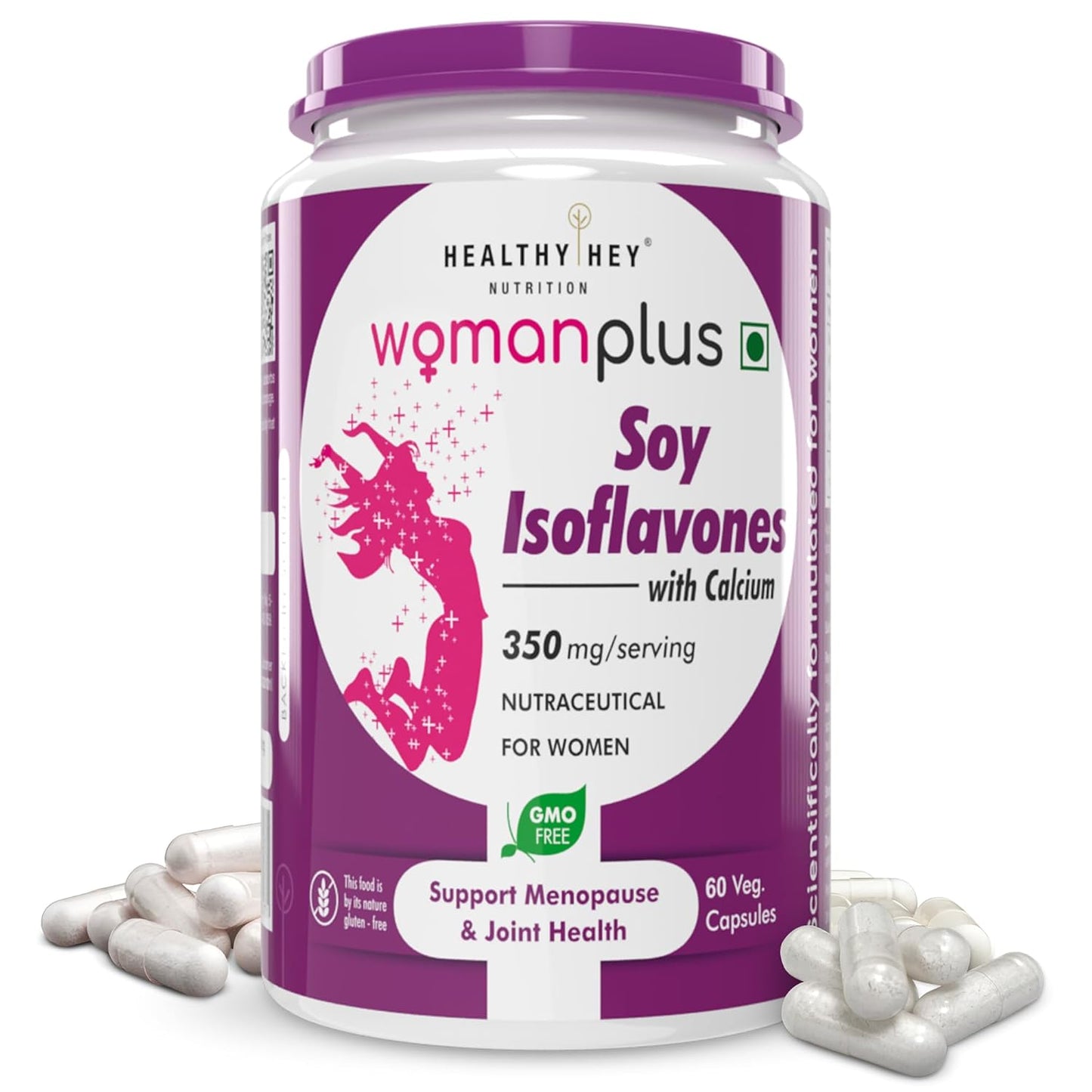 HealthyHey Nutrition Woman Plus Soy Isoflavones with Calcium - 60 Vegetable Capsules