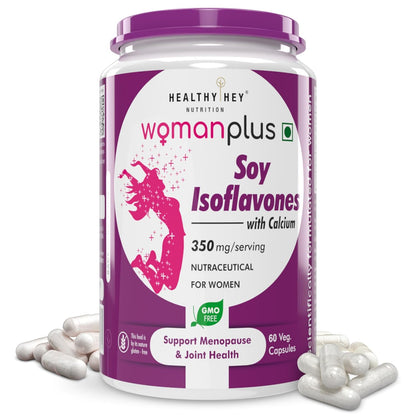 HealthyHey Nutrition Woman Plus Soy Isoflavones with Calcium - 60 Vegetable Capsules