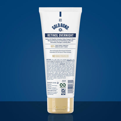 Gold Bond Age Renew Retinol Overnight Body & Face Lotion, With Retinol & Peptide Complex, for Dry Skin, 7 oz.