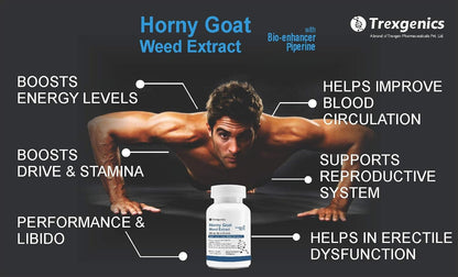 TrexgenicsÂ® HORNYGOAT WEED (5% Icarin 25 mg) 500mg with Piperine 5mg for Men & Women (60 Vcaps) (1)