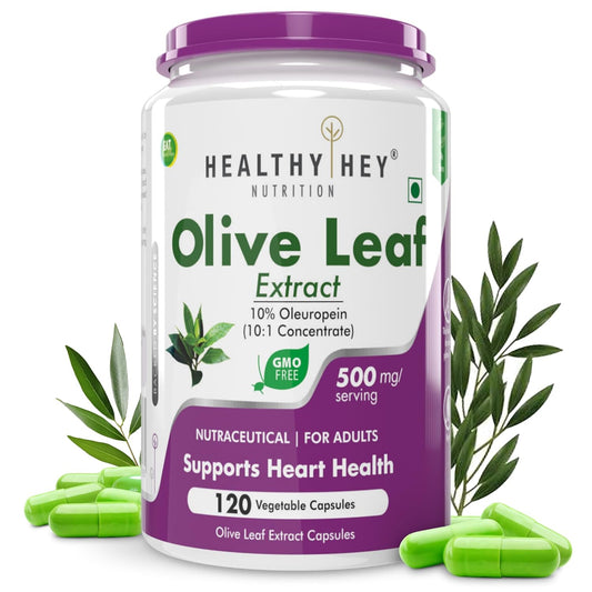 HealthyHey Nutrition Olive Leaf Extract | Super Strength: 10% Oleuropein -120 Vegetarian Capsules