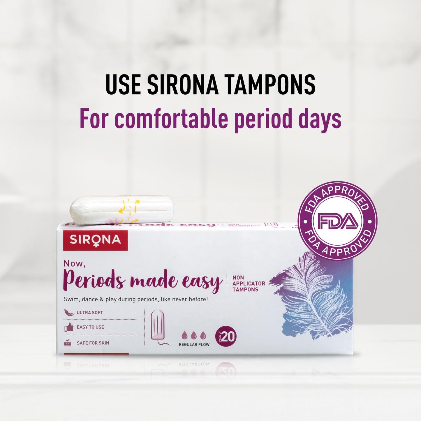 Sirona Disposable Period Panties for Women | L â€“ XL | 360Â° Sanitary Protection for Heavy Flow & Sirona Period Made Easy Tampons - 20 Piece | For Heavy Flow