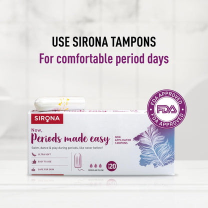 Sirona Disposable Period Panties for Women | L â€“ XL | 360Â° Sanitary Protection for Heavy Flow & Sirona Period Made Easy Tampons - 20 Piece | For Heavy Flow