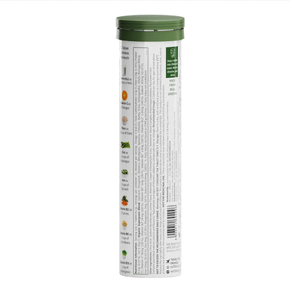 Wellbeing Nutrition Daily Greens (15 Effervescent Tablets) | Wholefood Multivitamins with Vitamin C, Zinc, B6 for Immunity & Detox with Organic Certified Plant Superfoods & Antioxidants