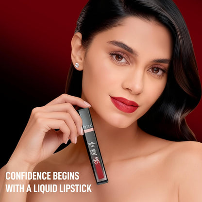 RENEE Stay With Me Matte Transferproof Liquid Lipstick- Mad for Maroon| Waterproof & Smudge-proof | Bold Pigment, Lightweight & Long-lasting | With Hyaluronic Acid & Vitamin E | 6 ml