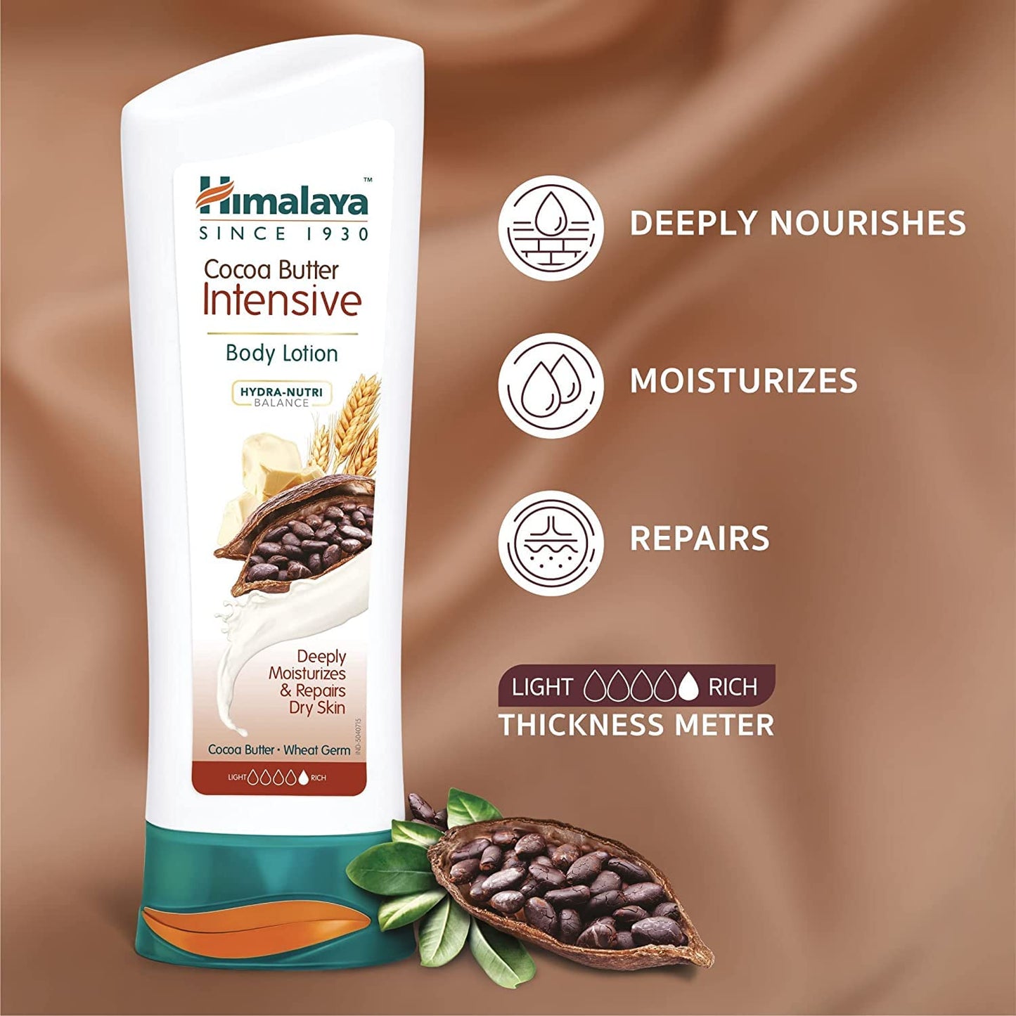 Himalaya Cocoa Butter Intensive Serum Body Lotion 100ml | 48 H Moisturization | pH 5.5 | With Cocoa Butter & Wheat Germ Oil Extracts| For Dry Skin