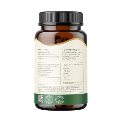 Wellwith (Ayuzera) Organic Wheat Grass Capsules 60 Capsules (Pack of 1) â€“ 500mg | Natural Superfood for Detox, Immunity & Energy | Antioxidant Support | Vegan, Non-GMO