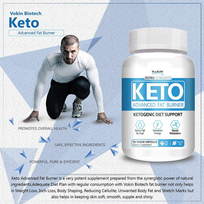 Vokin Biotech Keto Capsules Advance Weight Loss Fat Burner Supplement with (Green Tea + Garcinia Cambogia + Green Coffee) Extract 60 Capsules