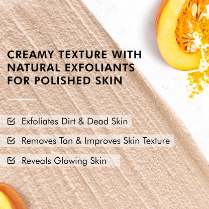 mCaffeine Smoky Pumpkin Spice Body Scrub for Glowing Skin| Coffee, Pumpkin Extracts, Apricot & Shea Butter | Exfoliate, Remove Tan, Nourish, Moisturize | Sweet & Spicy Aroma for Men & Women - 175g