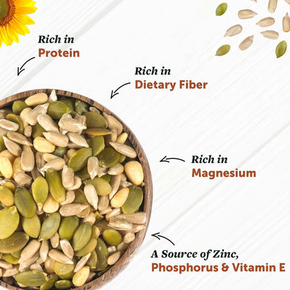 Neuherbs 3-in-1 Raw & Unroasted Protein Seeds Mix 200gm | Diet Snacks | Super Seeds Mix For Eating | Healthy Food For Weight Management