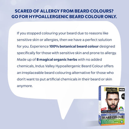 INDUS VALLEY 100% Botanical Hypo Allergic Aqua Beard Colour (Dark Brown, 100g +15ml)